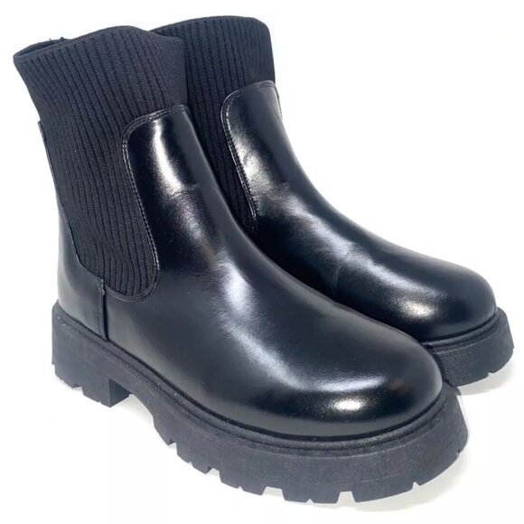 TOP MODA Women's Bronx-72 Chelsea Sock Boot Black Size 7 - Picture 3 of 6